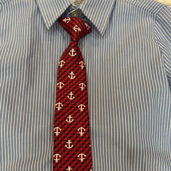 Boys Nautica Button Up Shirt, Tie and Khaki Set - Picture 5 of 9